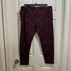Faded Glory elastic leggings black and red print size XXXL